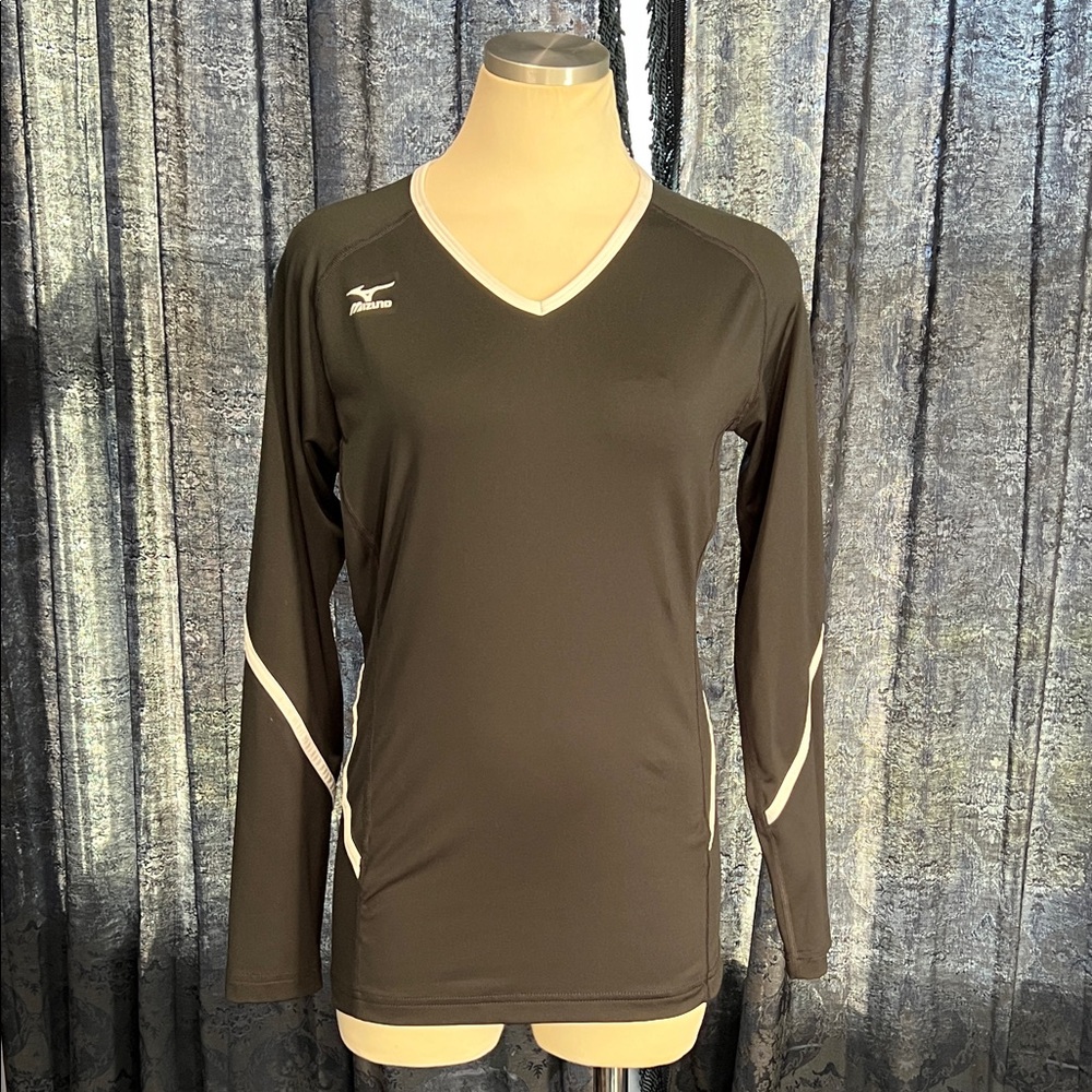 Mizuno Black V-Neck Long Sleeve Top